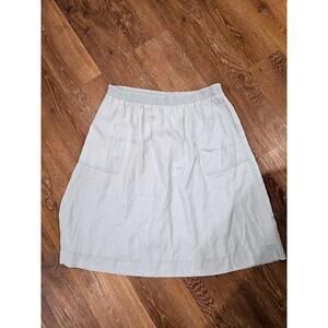 Nwt Caslon Chambray Light Blue Elastic Waist Skirt, Size Large